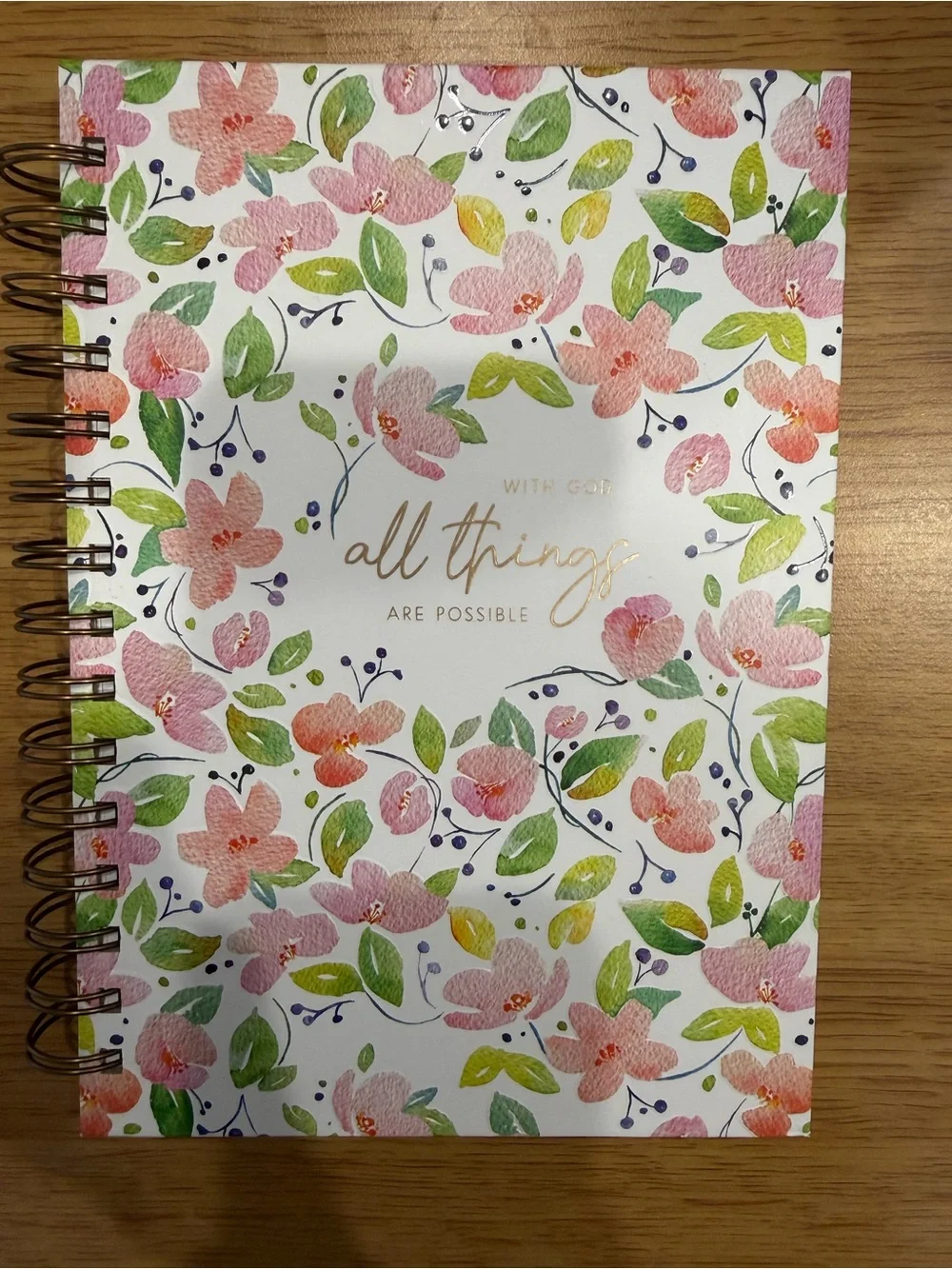 Christian Art Gifts “With God All Things Are Possible” Floral Journal